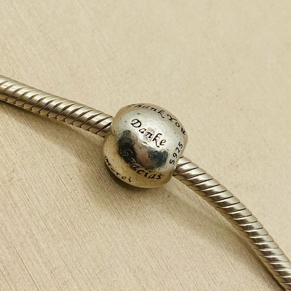 EUC Pandora 791276 Sterling Silver Many Thanks Charm - Picture 6 of 10